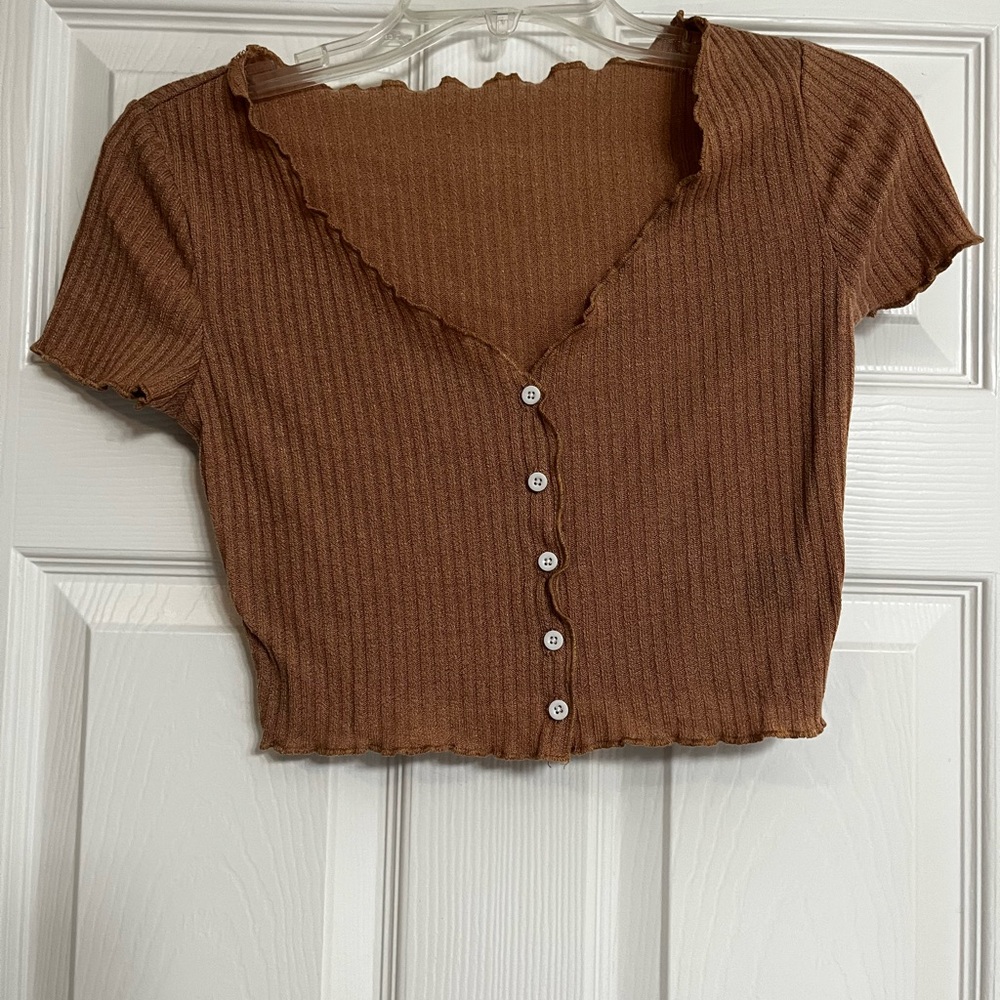 Crop tops.  Lot of 2. 
One tan, one beige.